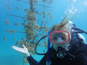 Royster has volunteered with the Coral Restoration Foundation, assisting with corals in their offshore nursery.